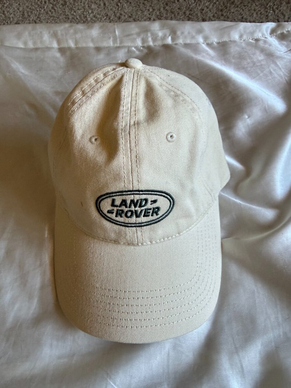 Land Rover Hat Beige Adjustable Strapback Embroidered Logo Dad Cap